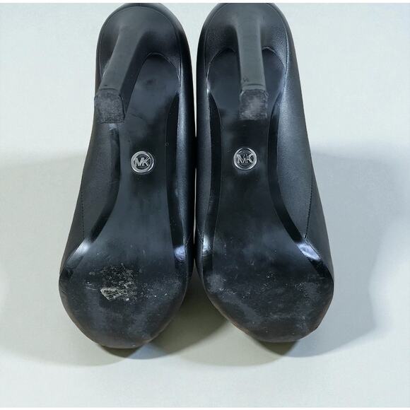 MICHAEL Michael Kors Lawson Open Toe Leather Bootie Sz 9 Black High Heel Holiday - Picture 7 of 11